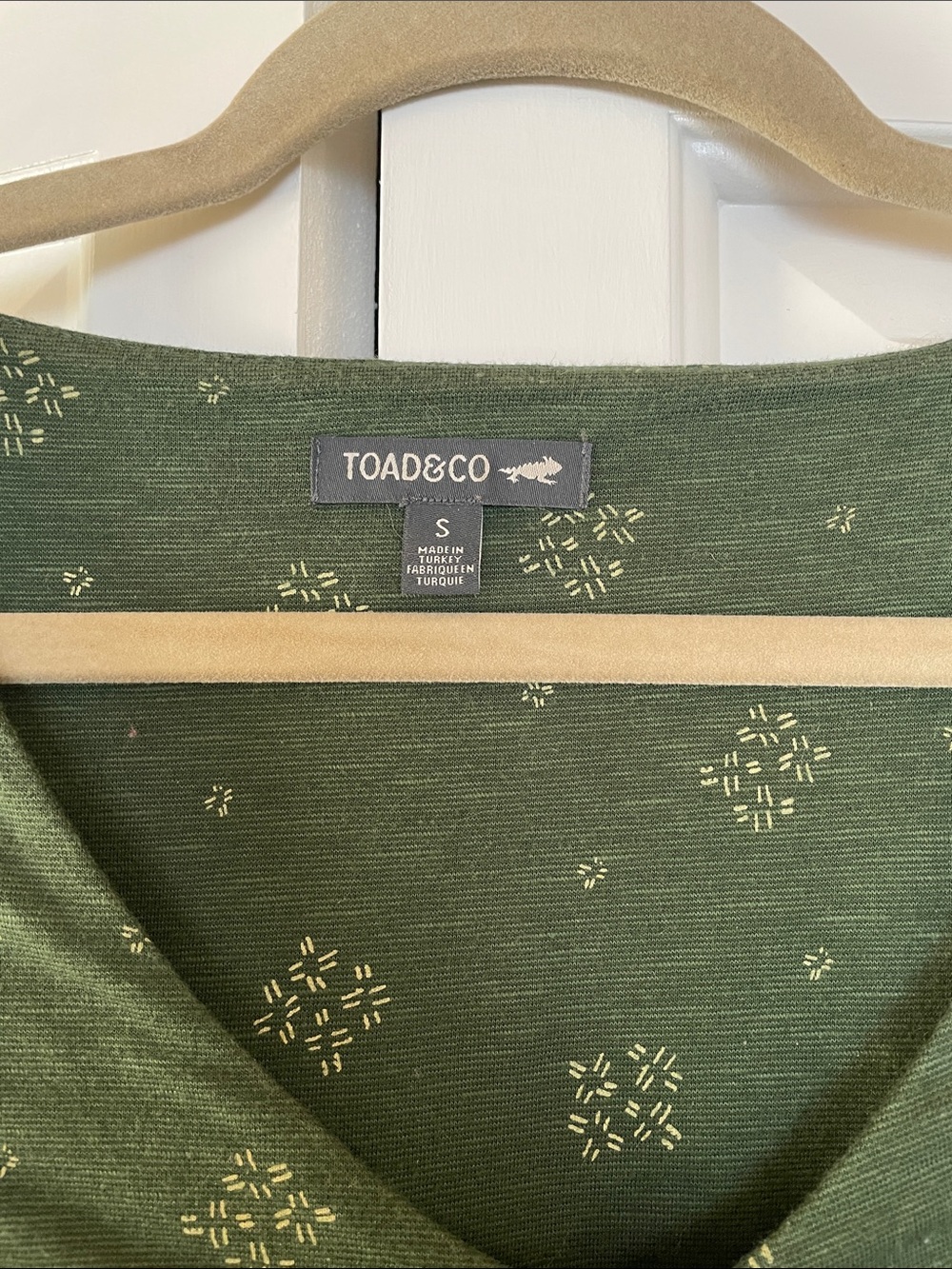 Toad&Co Olive Green Floral-Print Long Sleeve Knit Dress - Picture 2 of 3